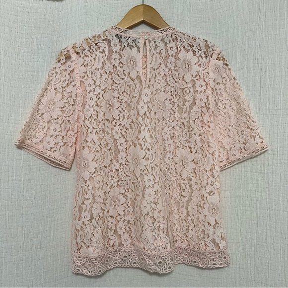 LOFT Pink Floral Lace Blouse size XSP - Picture 3 of 9